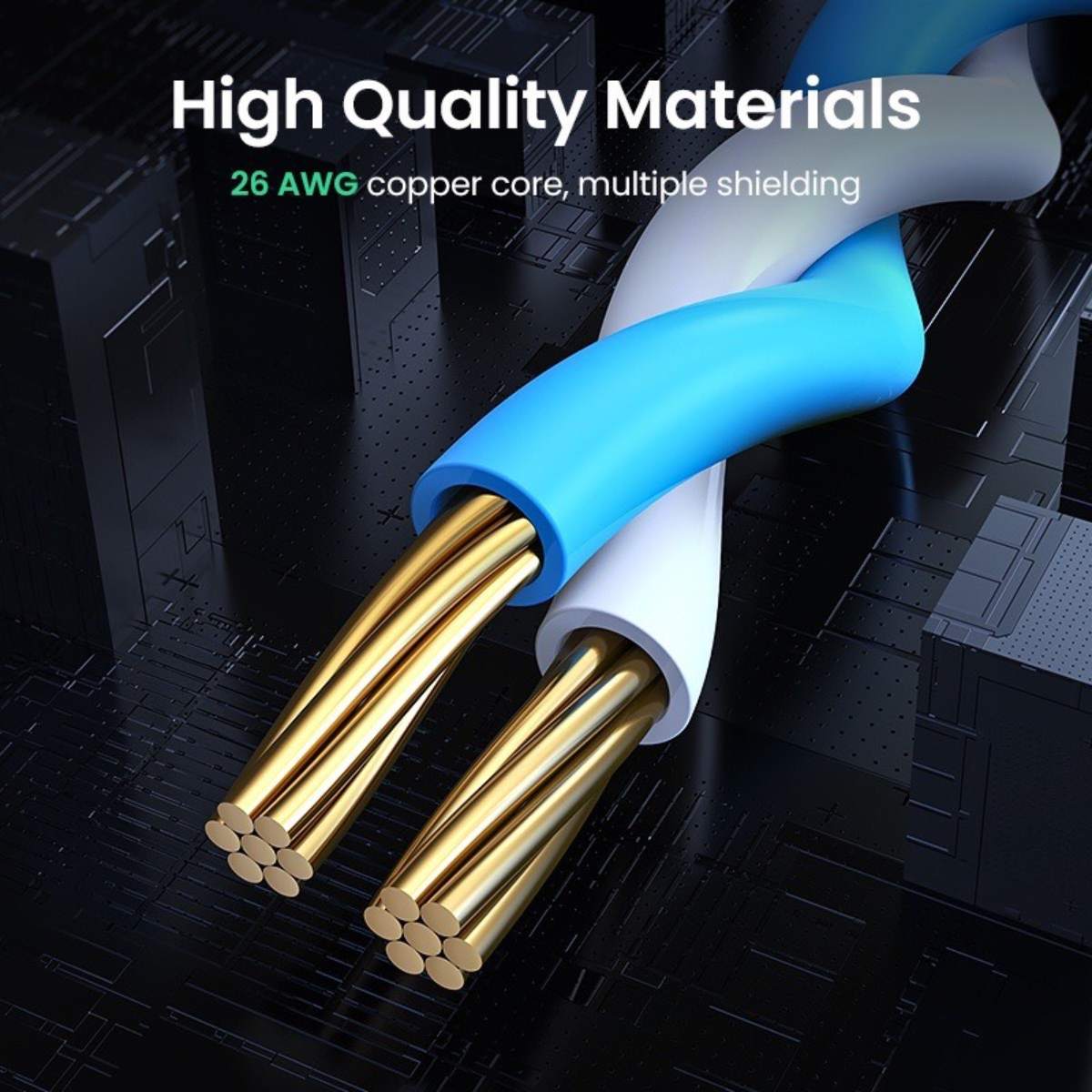 Cáp mạng đúc sẵn Cat6 tròn dài 20m chính hãng Ugreen 20166 cao cấp