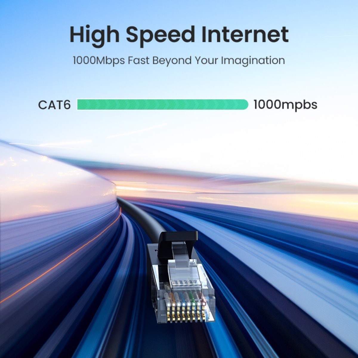 Cáp mạng đúc sẵn Cat6 tròn dài 25m chính hãng Ugreen 20167 cao cấp