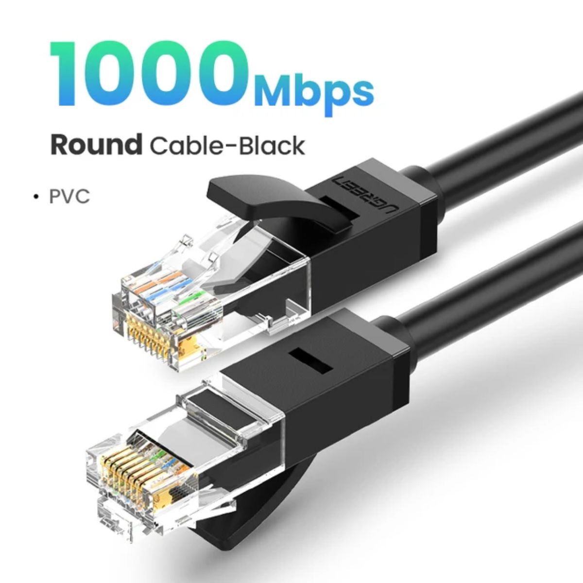 Cáp mạng đúc sẵn Cat6 tròn dài 40m chính hãng Ugreen 20169 cao cấp