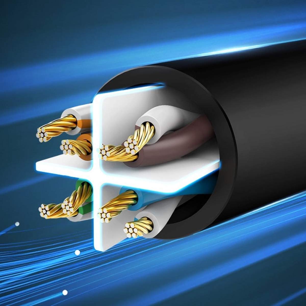 Cáp mạng đúc sẵn Cat6 tròn dài 50m chính hãng Ugreen 20170 cao cấp