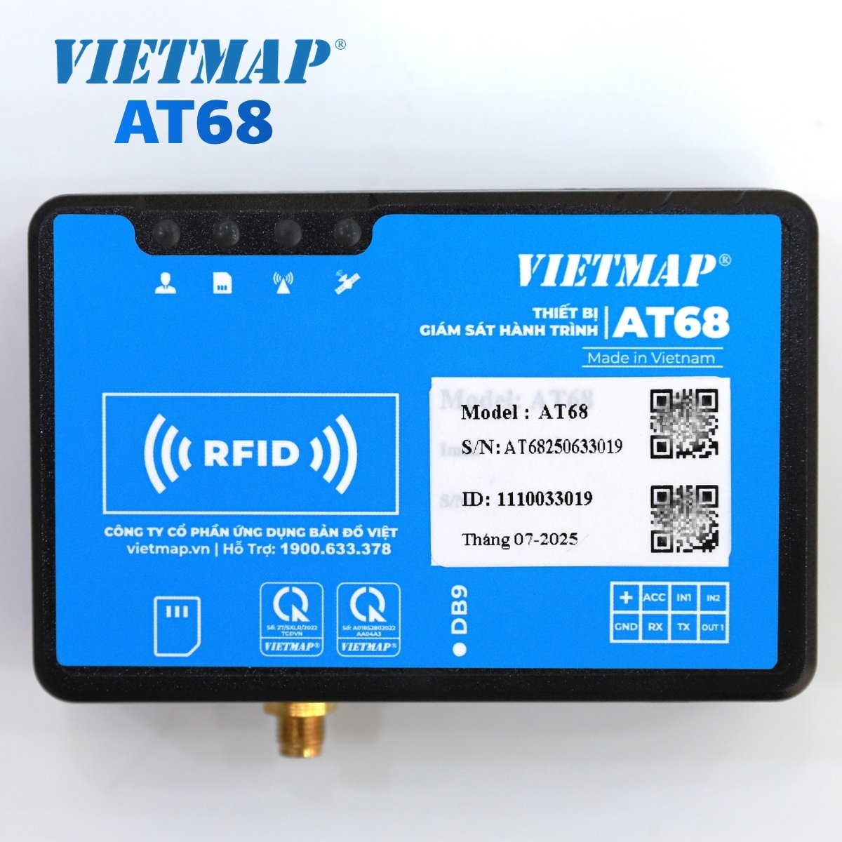 Thiết bị giám sát hành trình ô tô Vietmap GSM AT68 QLX NĐ91 (Hộp đen ô tô ) hợp chuẩn xe kinh doanh vận tải