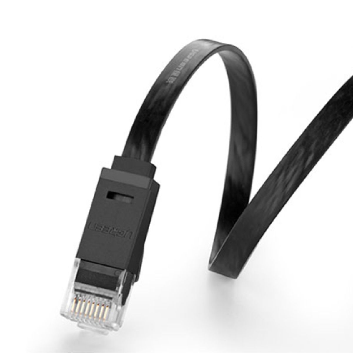 Cáp mạng đúc sẵn dẹt Cat6 dài 20m 26AWG Ugreen 50181 cao cấp (màu đen)