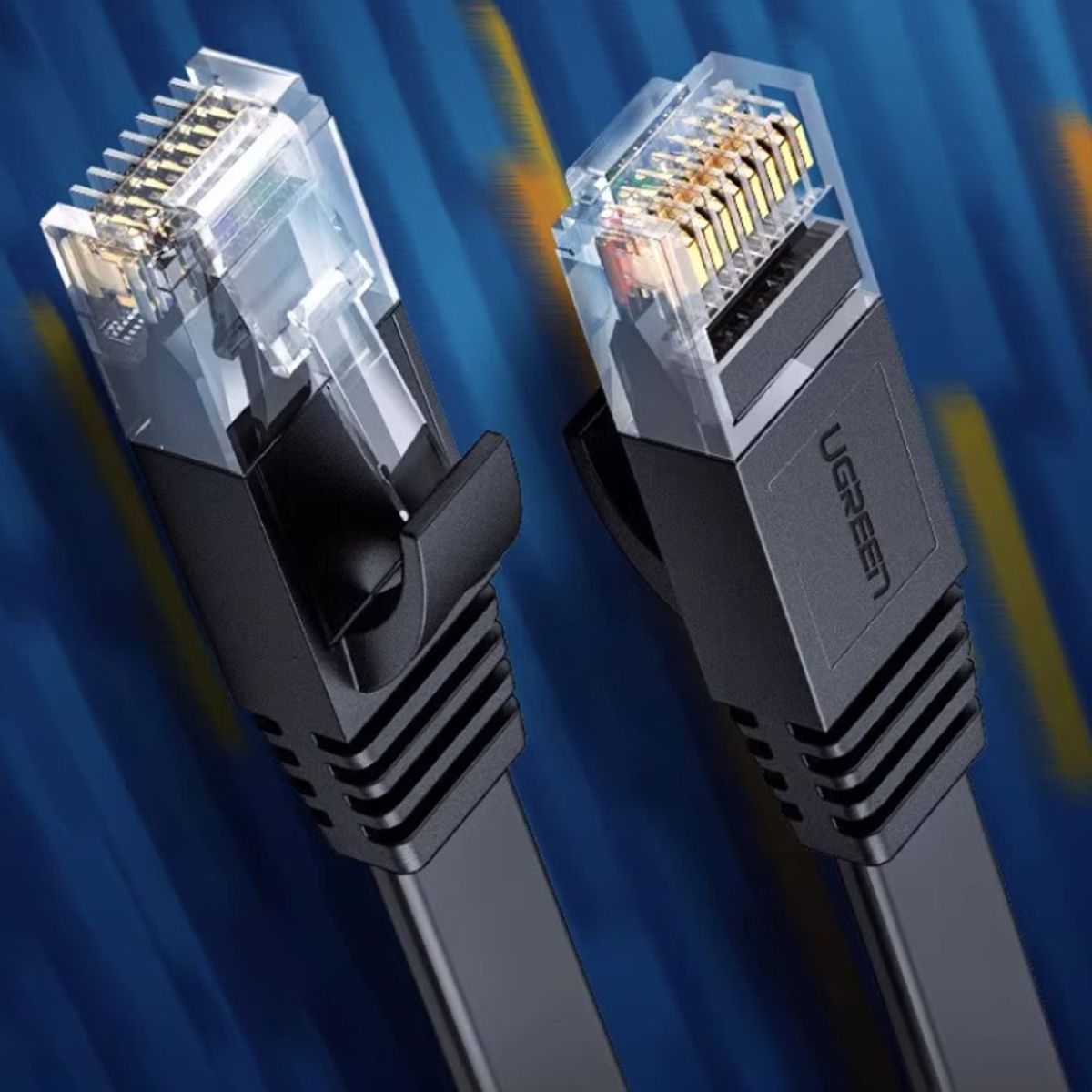 Cáp mạng đúc sẵn dẹt Cat6 dài 20m 26AWG Ugreen 50181 cao cấp (màu đen)