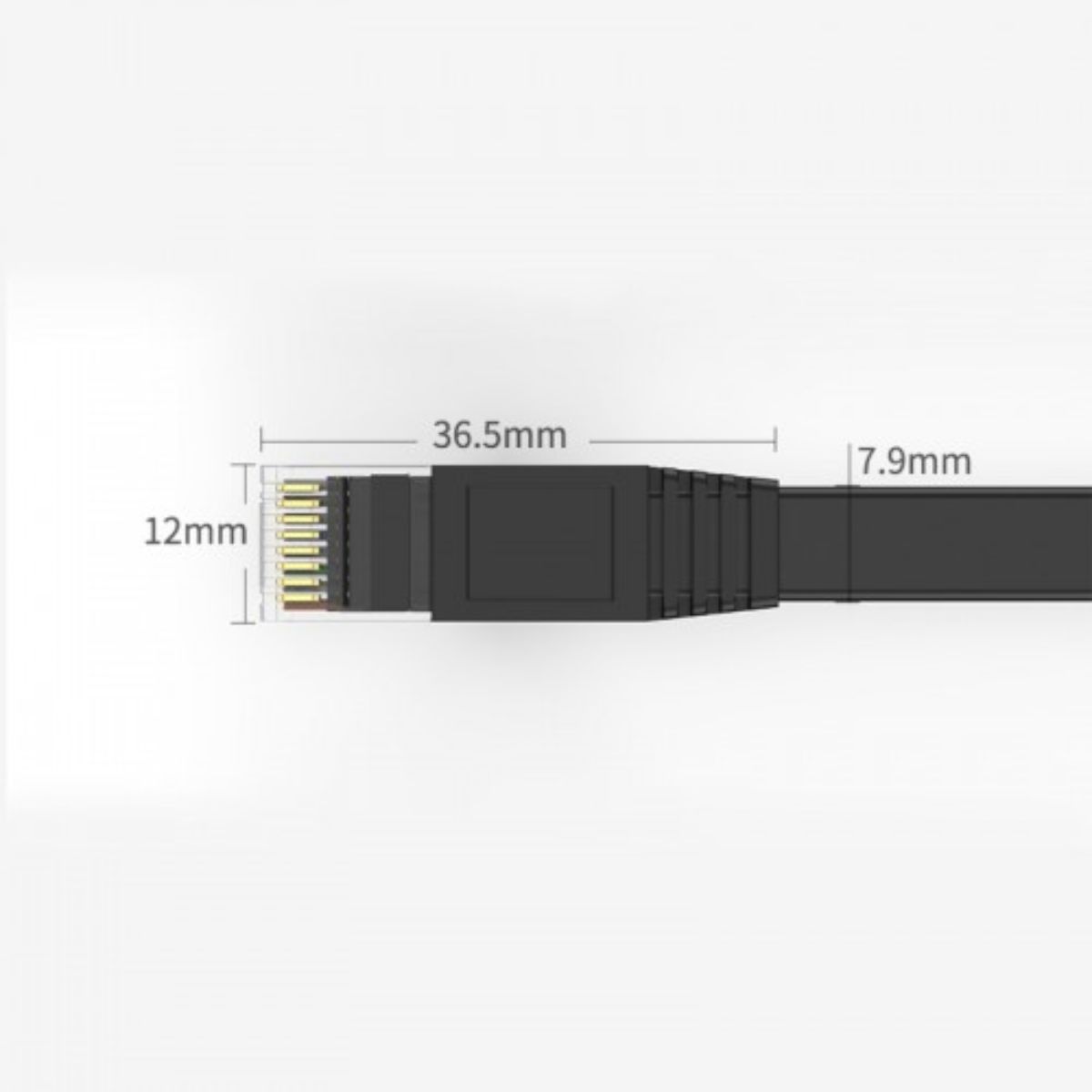 Cáp mạng đúc sẵn dẹt Cat6 dài 30m 26AWG Ugreen 50182 cao cấp (màu đen)