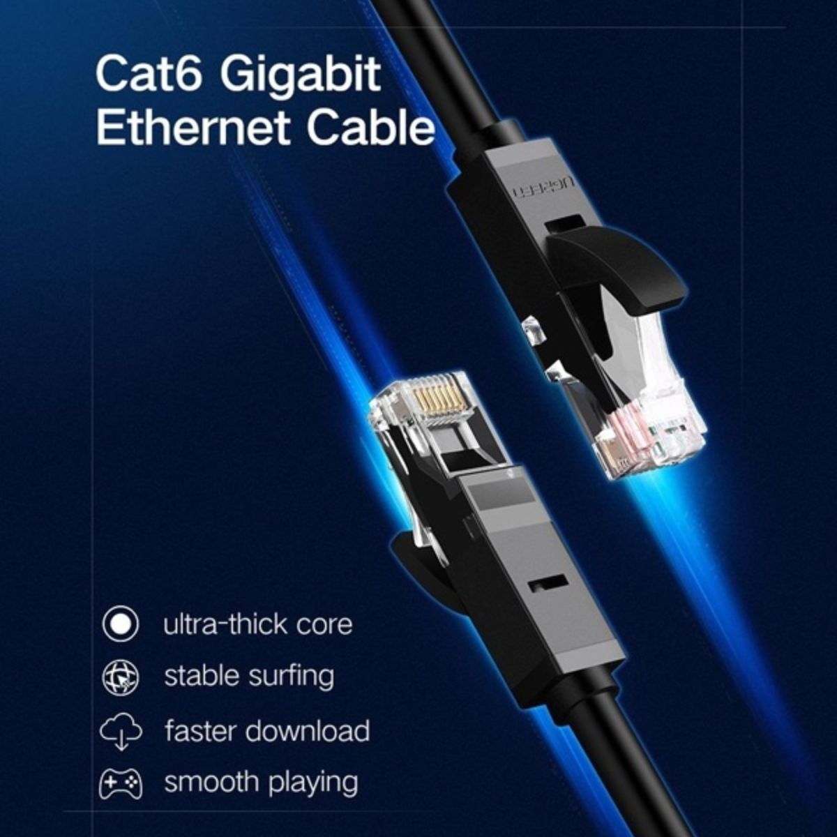 Cáp mạng đúc sẵn Cat6 dài 5m chính hãng Ugreen 50187 cao cấp