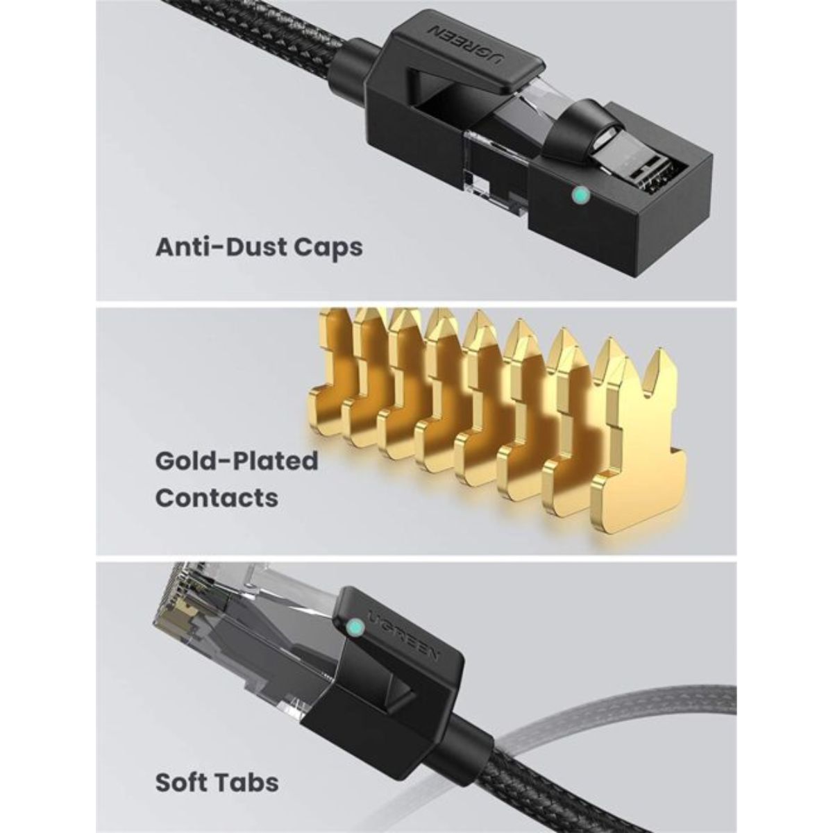 Cáp nối mạng Cat6E FTP 3M truyền dữ liệu giữa các máy tính NW135 Ugreen 70681