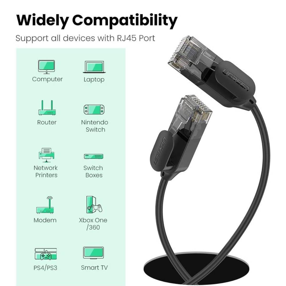 Cáp mạng đúc sẵn Cat6a dài 3m chính hãng Ugreen 70653 cao cấp