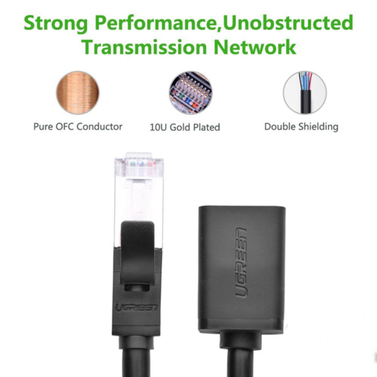Cáp mạng đúc sẵn Cat6 nối dài 0,5m chính hãng Ugreen 11278 cao cấp