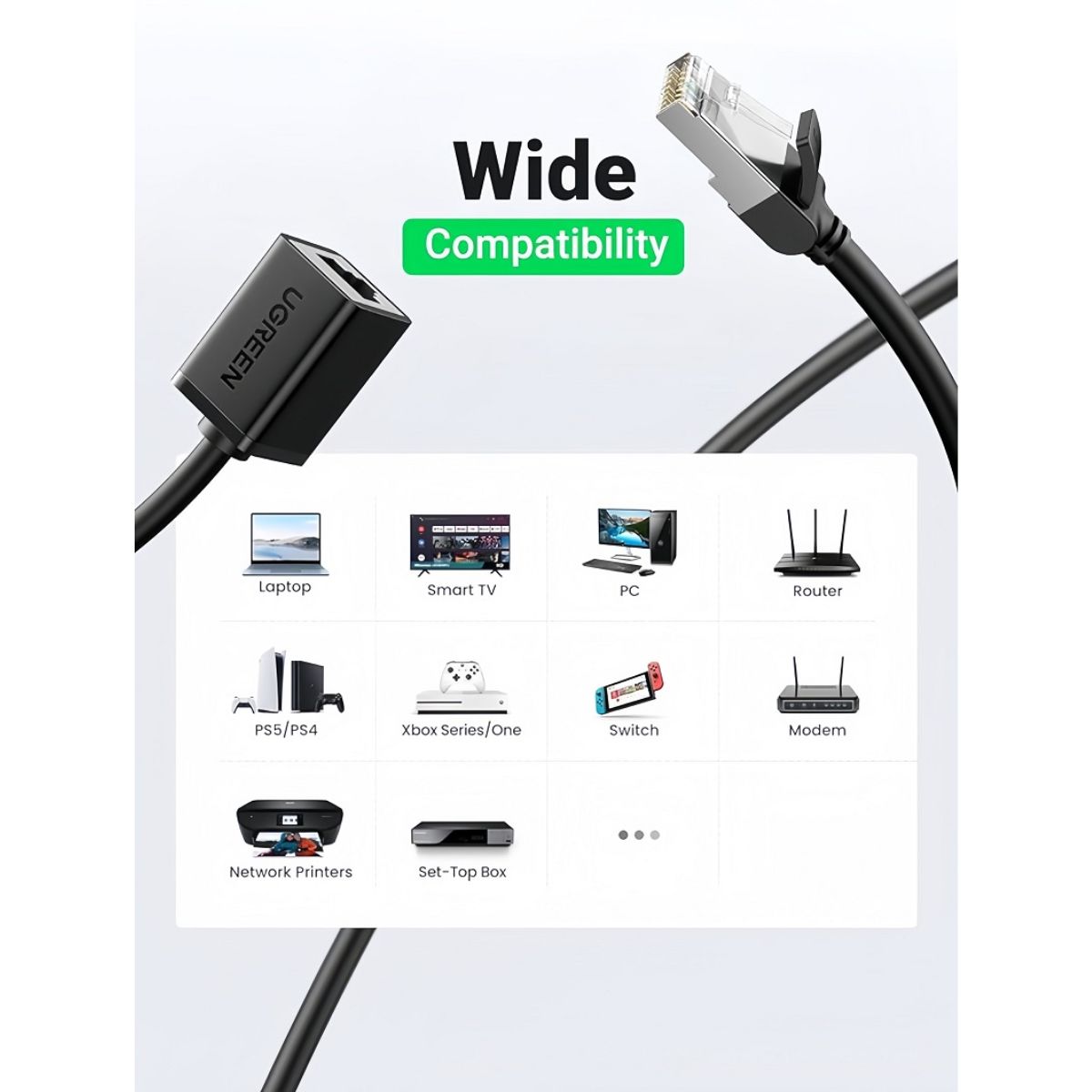 Cáp mạng đúc sẵn Cat6 nối dài 5m chính hãng Ugreen 11283 cao cấp