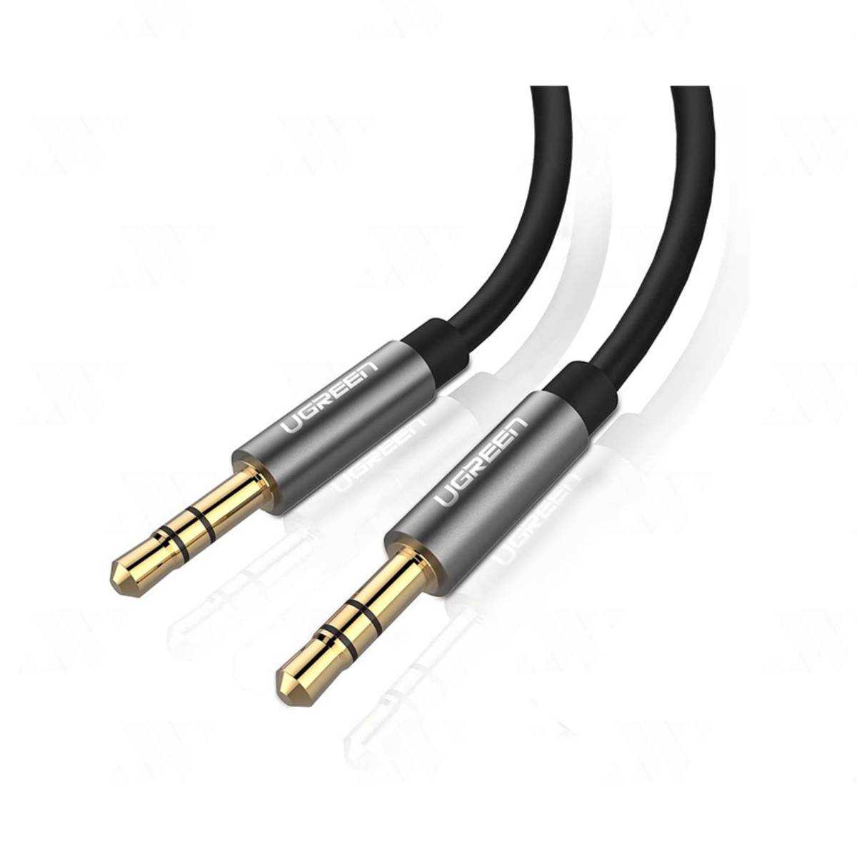 Ugreen 10732 0.5M màu Đen Cáp âm thanh 2 đầu 3.5mm dương dây tròn TPE cao cấp AV119