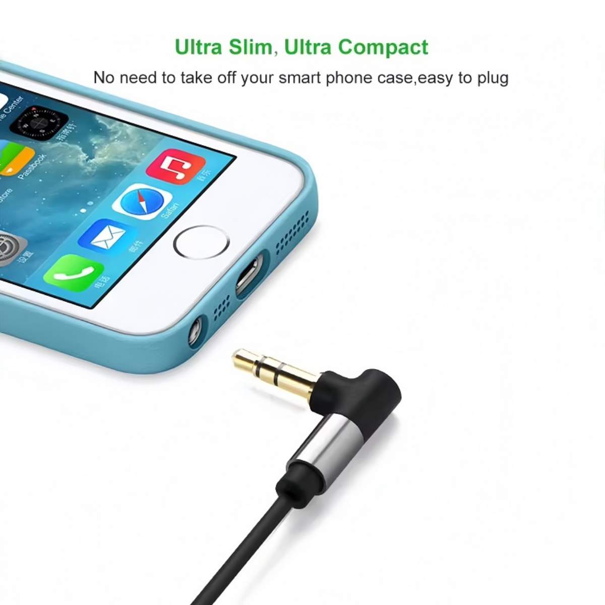 Cáp âm thanh góc 3.5mm thẳng Ugreen 2m (Đen) 40186