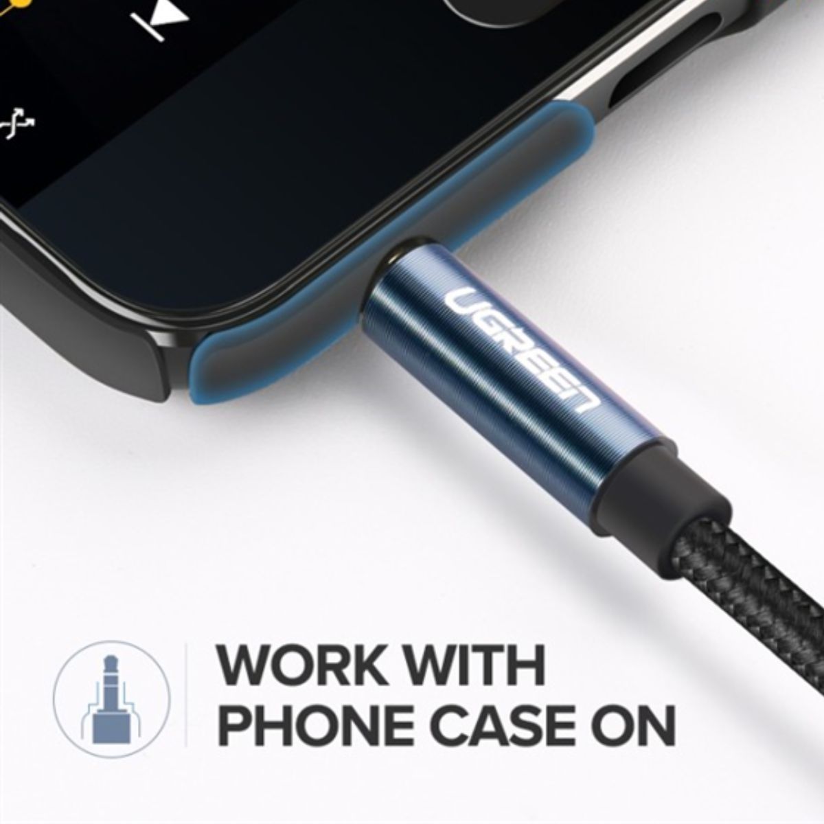 Cáp Audio AUX 3.5mm trên ô tô dài 1m chính hãng Ugreen 10685 cao cấp