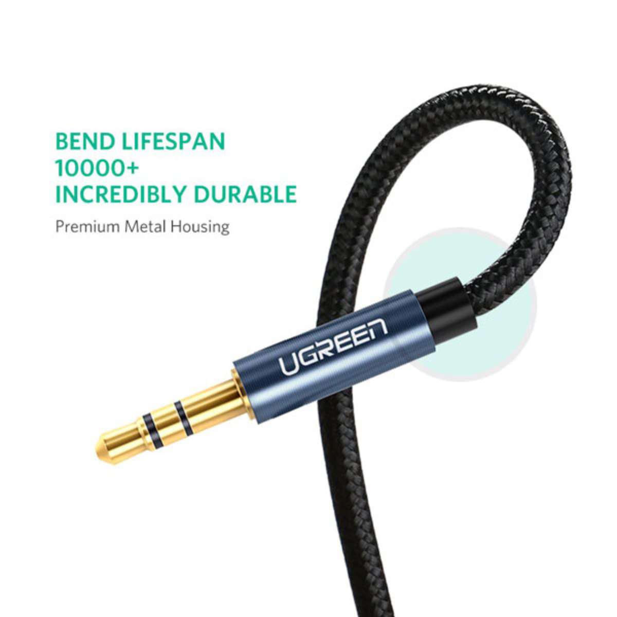 Cáp Audio AUX 3.5mm trên ô tô dài 2m chính hãng Ugreen 10687 cao cấp