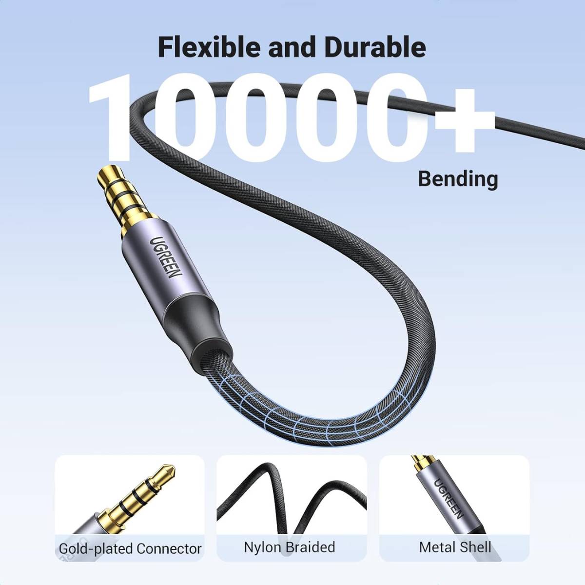 Cáp 3.5mm đầu đực sang đầu đực Vỏ nhôm bện 0.5 90591