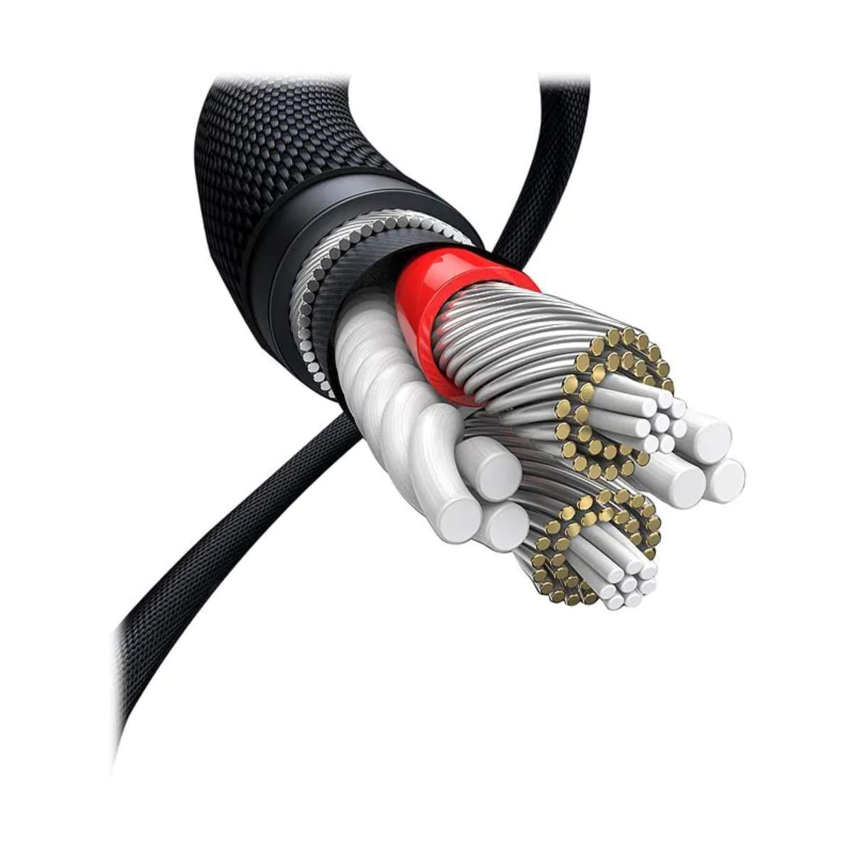 Cáp 3.5mm Male to Male Alu Case Braid Xám bạc 1met 50355