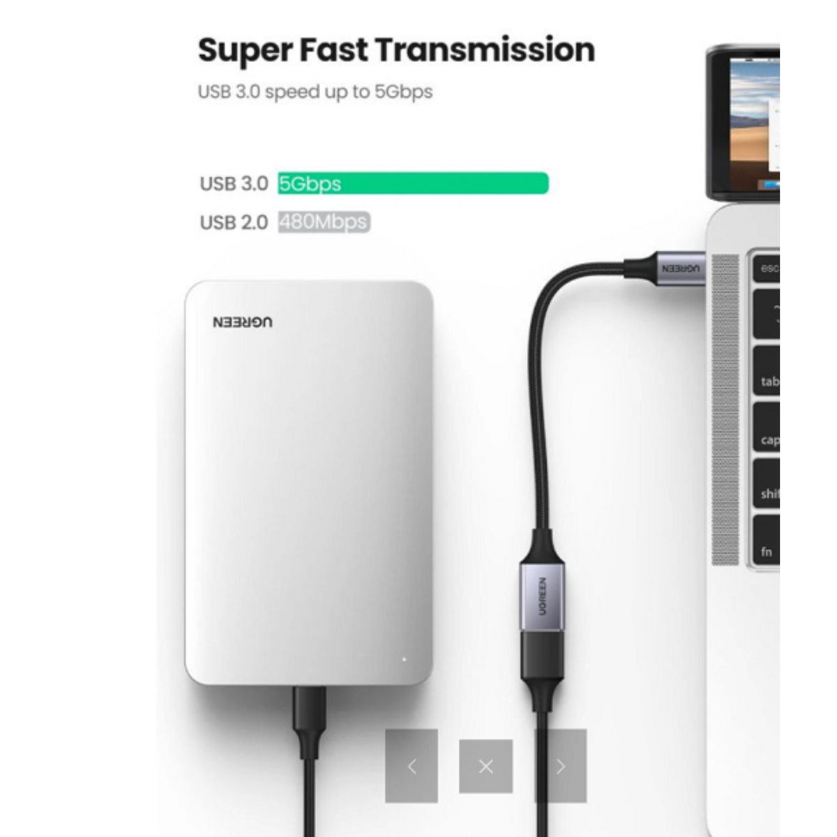 Cáp OTG USB Type-C to USB 3.0 Ugreen 70889 cao cấp