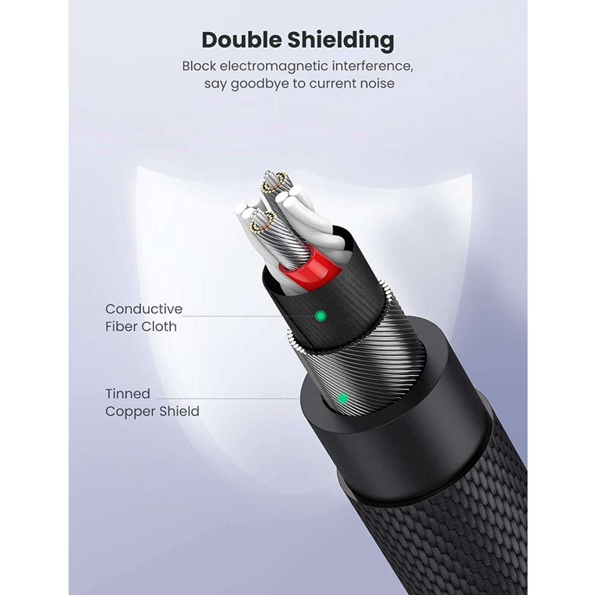 Ugreen 3.5mm 3 cực Male to Male Cáp âm thanh vỏ đồng mạ bạc 2m 80852