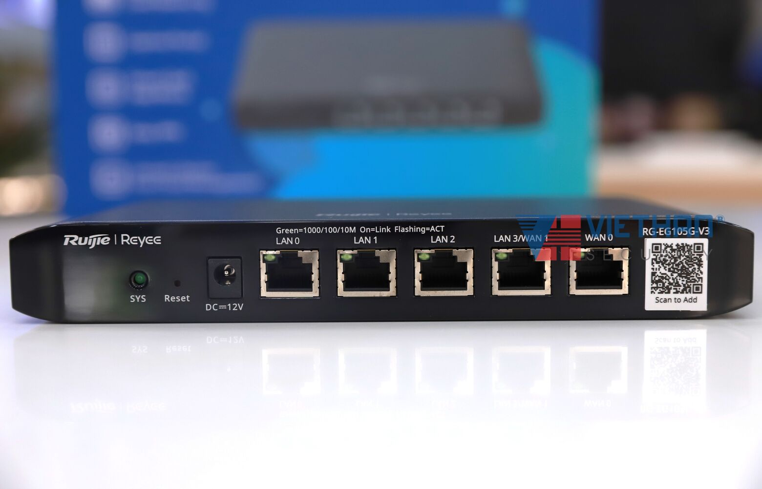  Bộ định tuyến Smart Gateway 5 Cổng Ruijie  RG-EG105G-V3 Chịu tải 100 Users, bộ nhớ Flash 32MB  