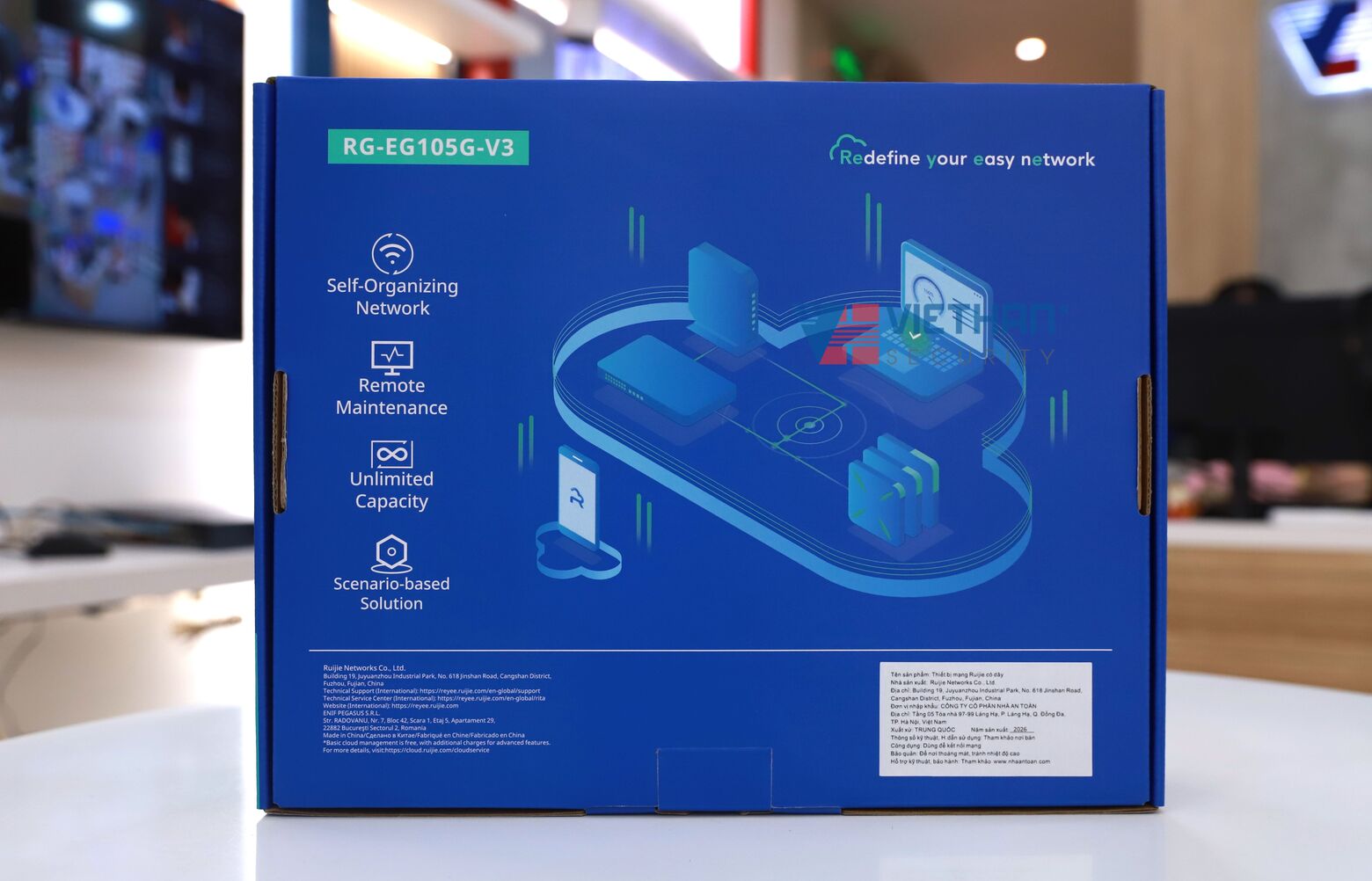 Bộ định tuyến Smart Gateway 5 Cổng Ruijie  RG-EG105G-V3 Chịu tải 100 Users, bộ nhớ Flash 32MB  