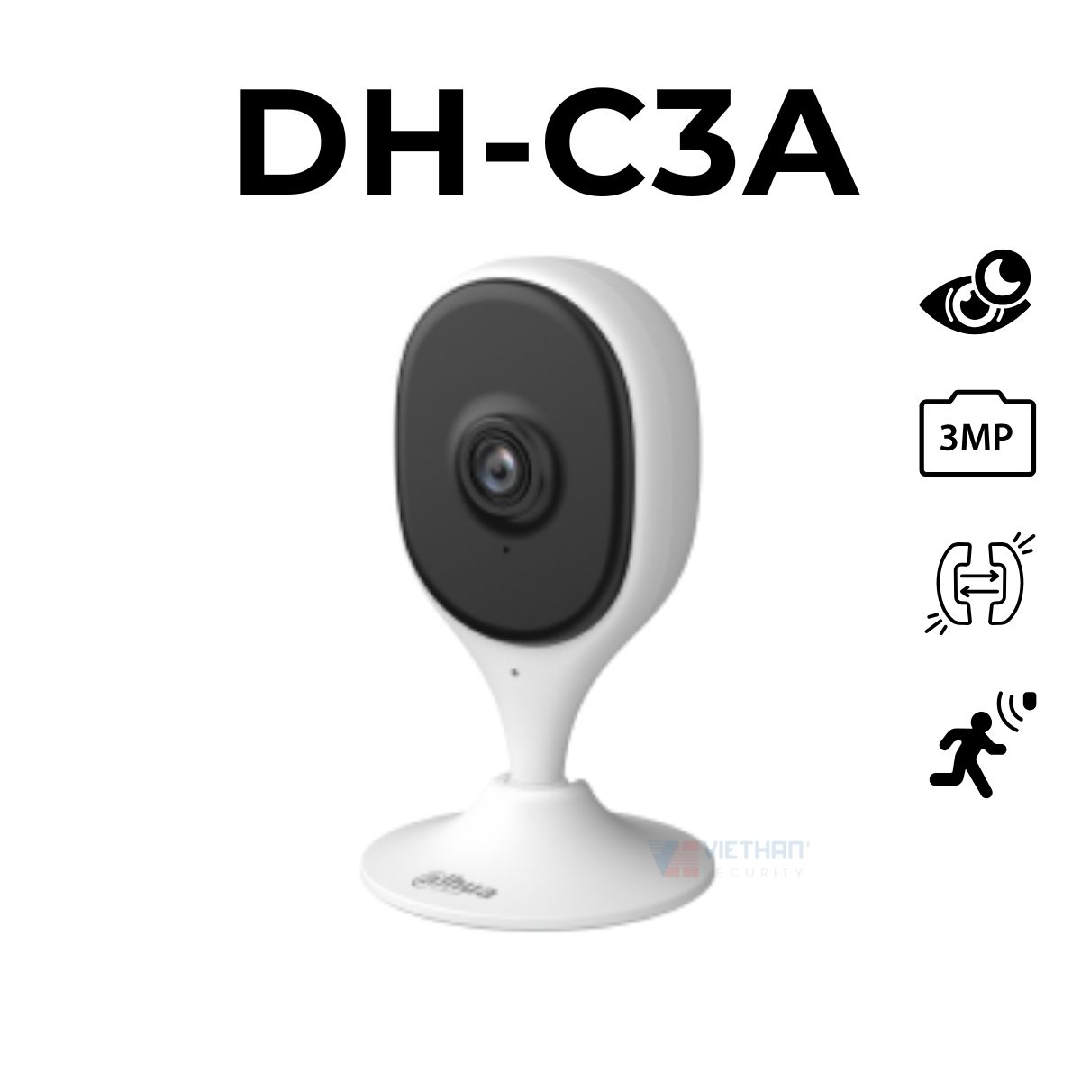 Camera Wifi cố định DAHUA DH-C3A 3MP, Wifi 6, phát hiện người, đàm thoại 2 chiều 