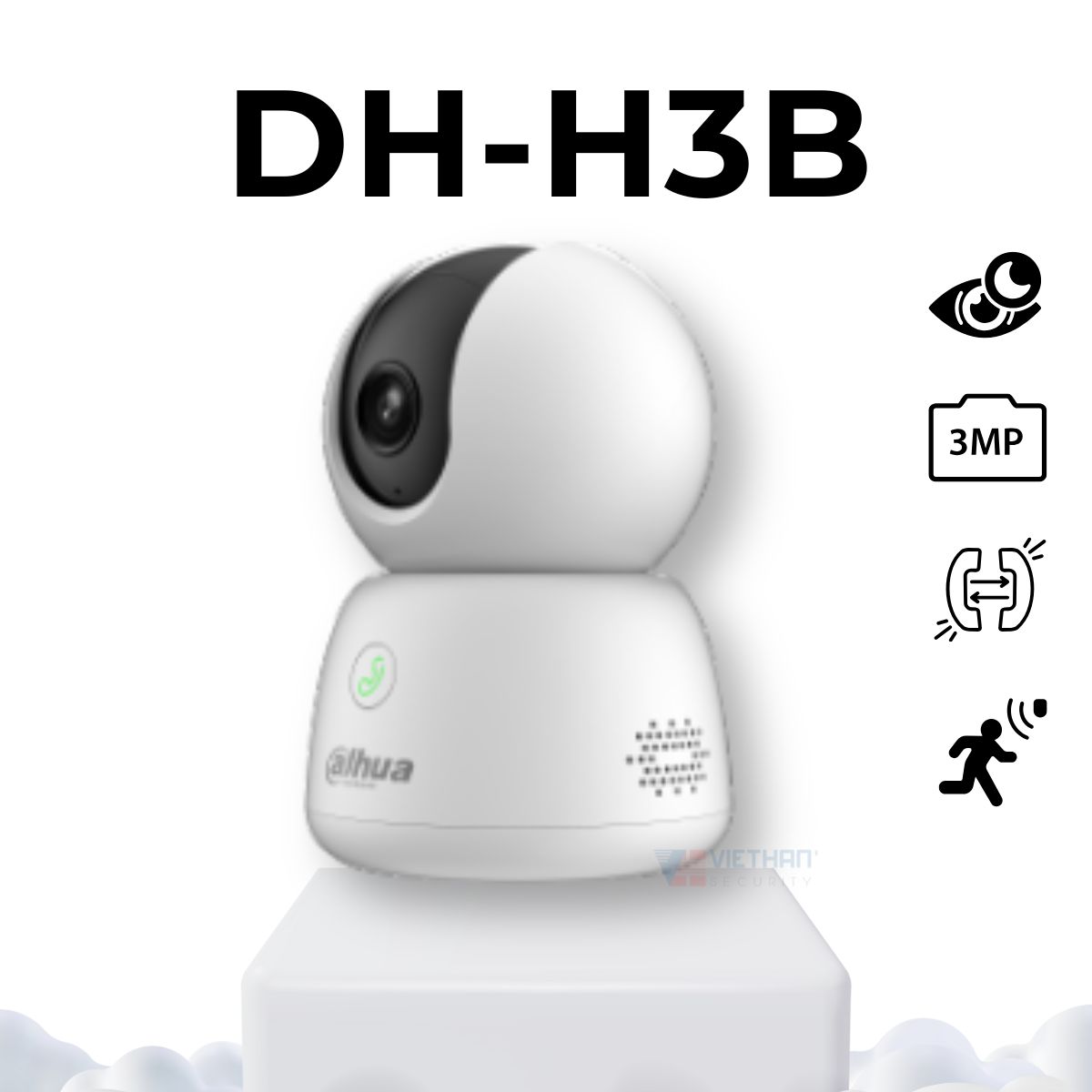 Camera Wifi trong nhà DAHUA DH-H3B 3MP, Wifi 6, Phát hiện con người, Đàm thoại 2 chiều