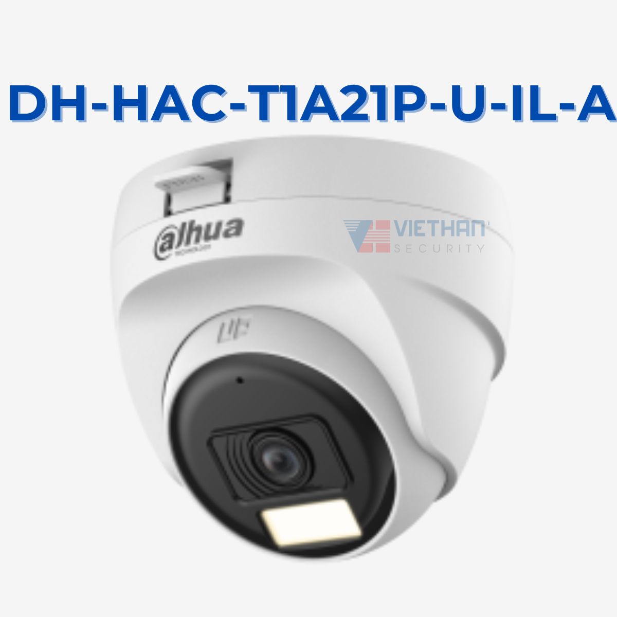 Camera Dome HDCVI Dahua DH-HAC-T1A21P-U-IL-A, 2MP 1080P, tích hợp mic, đèn LED trợ sáng 20m