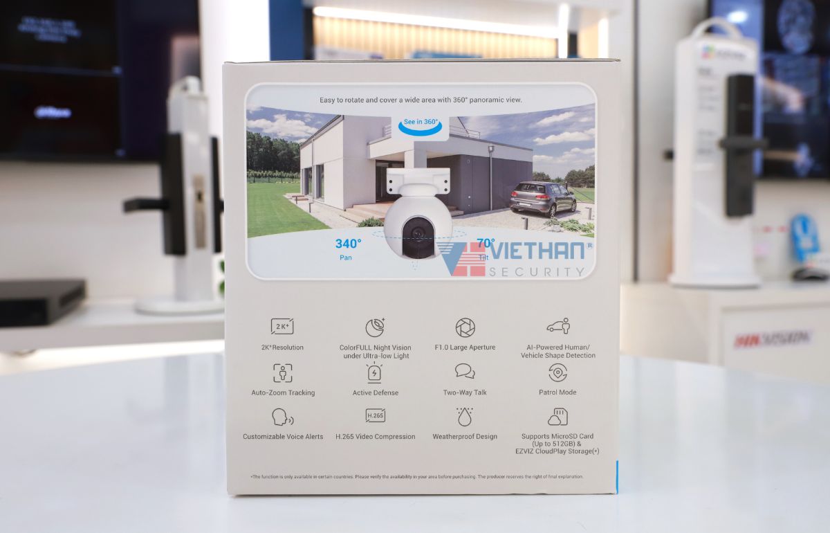 Camera màu ban đêm EZVIZ H8X WiFi 4MP Đàm Thoại 2 Chiều, Quan Sát 360°