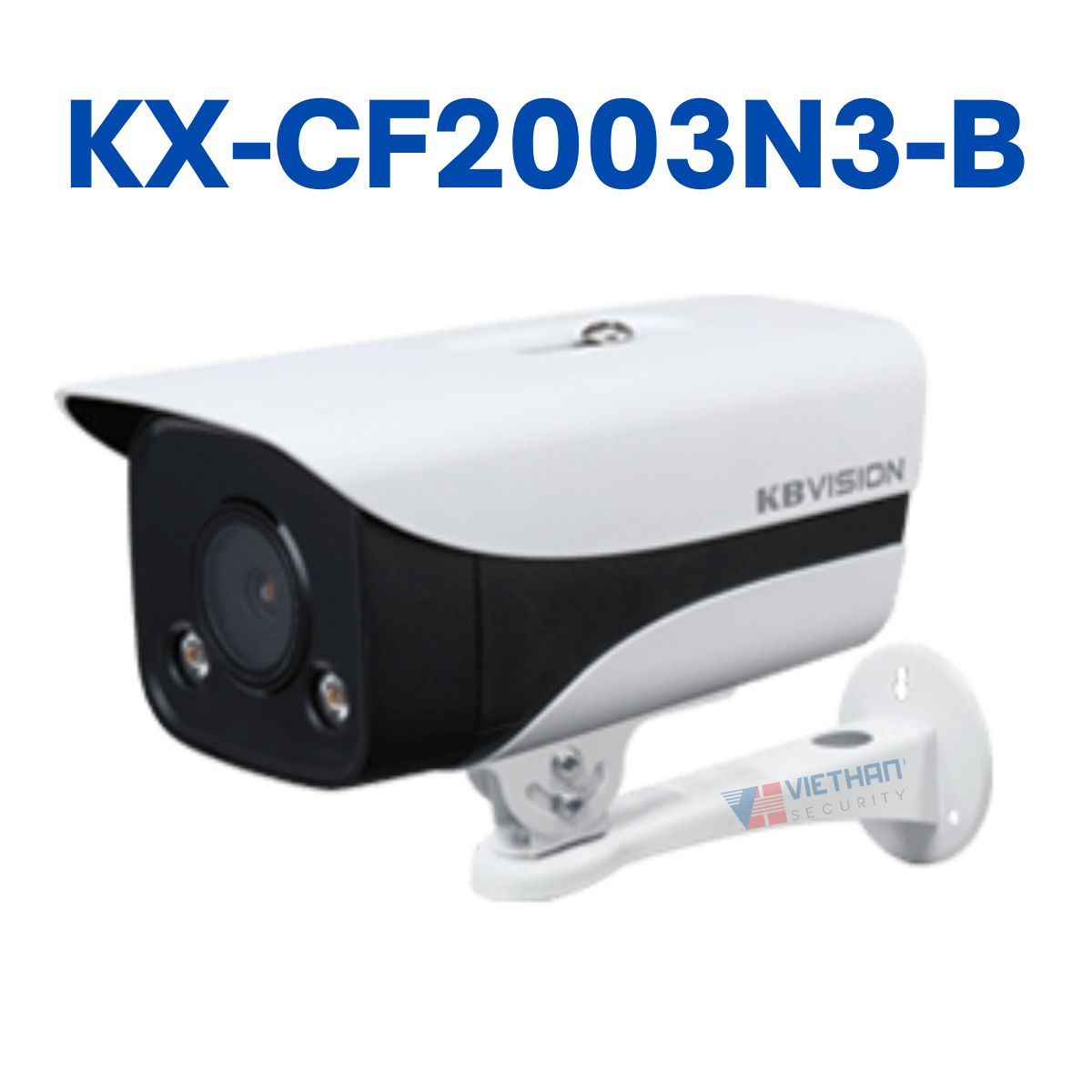 Camera IP Full Color 2MP KBVISION  KX-CF2003N3-B, Đèn LED 40m, Chống nhiễu 3D-DNR, IVS