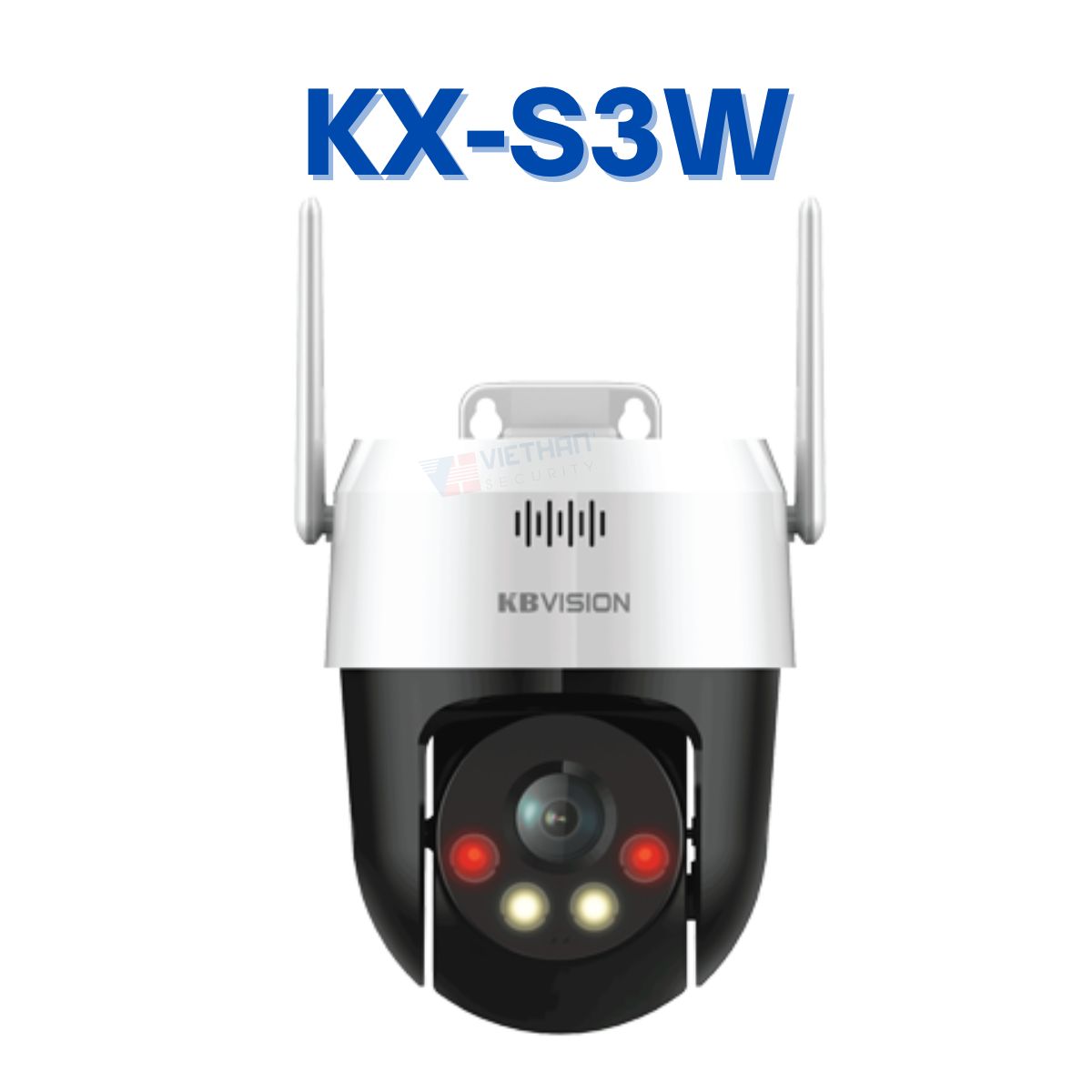 Camera IP WIFI Quay quét ngoài trời 3MP KBVISION KX-S3W, Đàm thoại 2 chiều, báo động đèn và còi hú