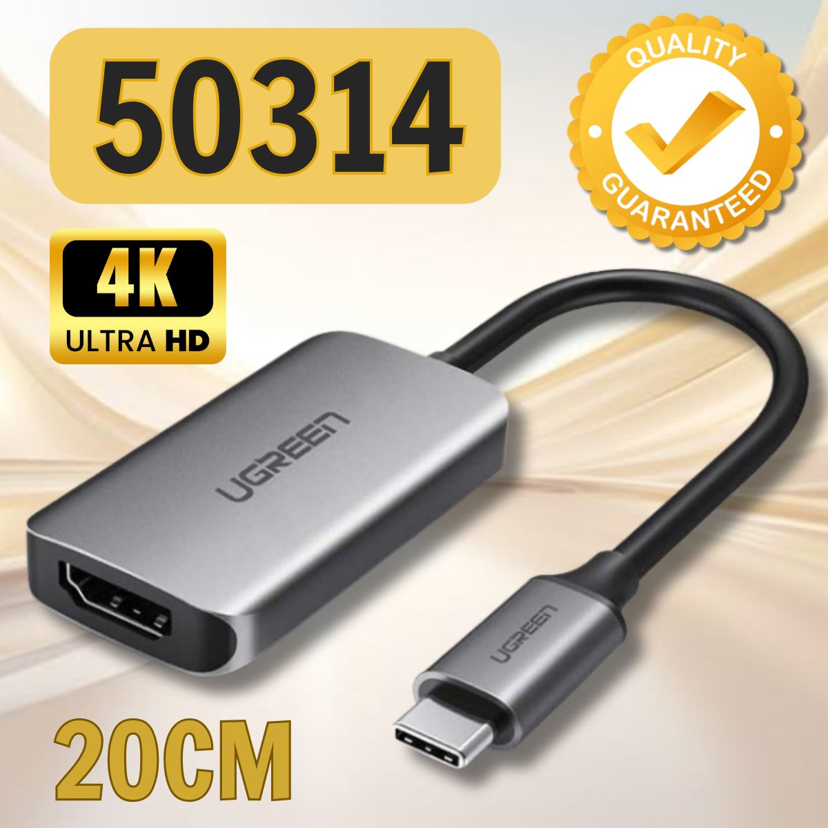 Bộ chuyển đổi Type-C ra HDMI Ugreen 50314 CM159 Hỗ trợ 4K@60Hz
