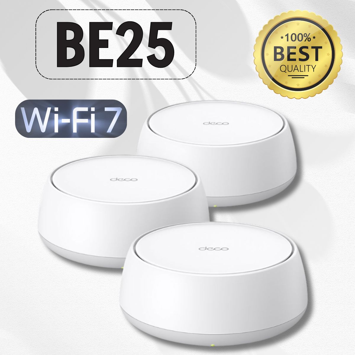 Hệ thống Mesh phát sóng Wifi gia đình WiFi 7 BE5000 TP-Link Deco BE25 (3 pack) Tốc độ 5000Mbps, Kết nối 2.5G, Phủ sóng toàn diện