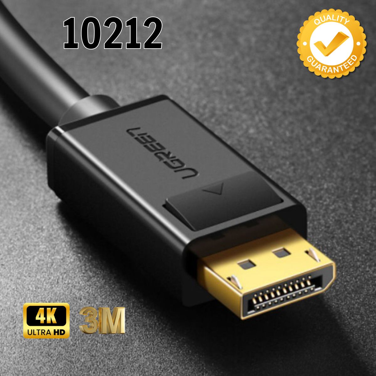 Dây kết nối hai đầu Displayport Ugreen 10212 chuẩn V1.2 thuần đồng DP102dài 3m 2K*4K@60Hz 