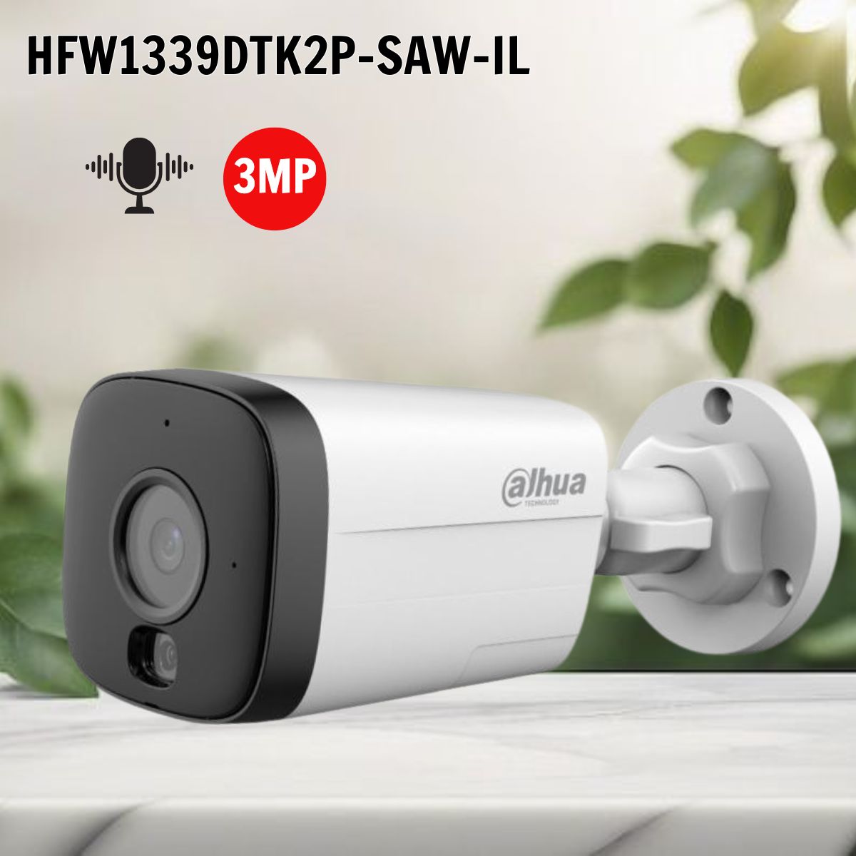 Camera IP Wifi Dahua DH-IPC-HFW1339DTK2P-SAW-IL 3MP, Tích hợp Mic, Hỗ trợ hồng ngoại, Phát hiện con người