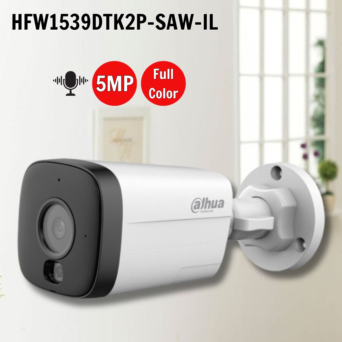 Camera IP Wifi Dahua DH-IPC-HFW1539DTK2P-SAW-IL 5MP, Phat hiện thông minh, Đàm thoại 2 chiều