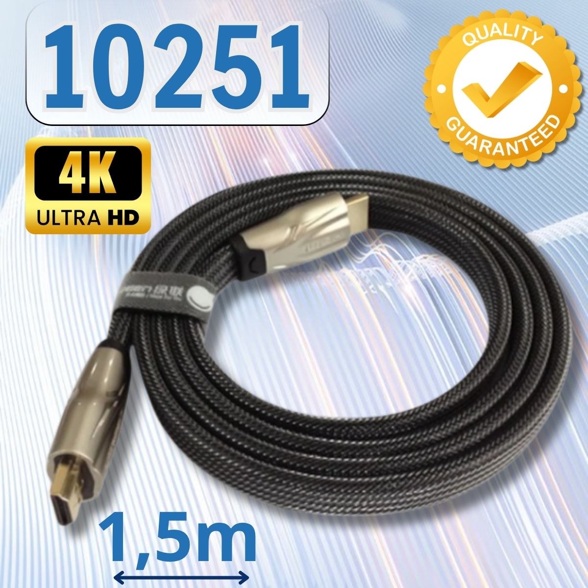 Cáp HDMI dây dẹt Ugreen 10251 HD102 dài 1.5m Hỗ trợ Ethernet, âm thanh Dolby TrueHD, DTS-HD