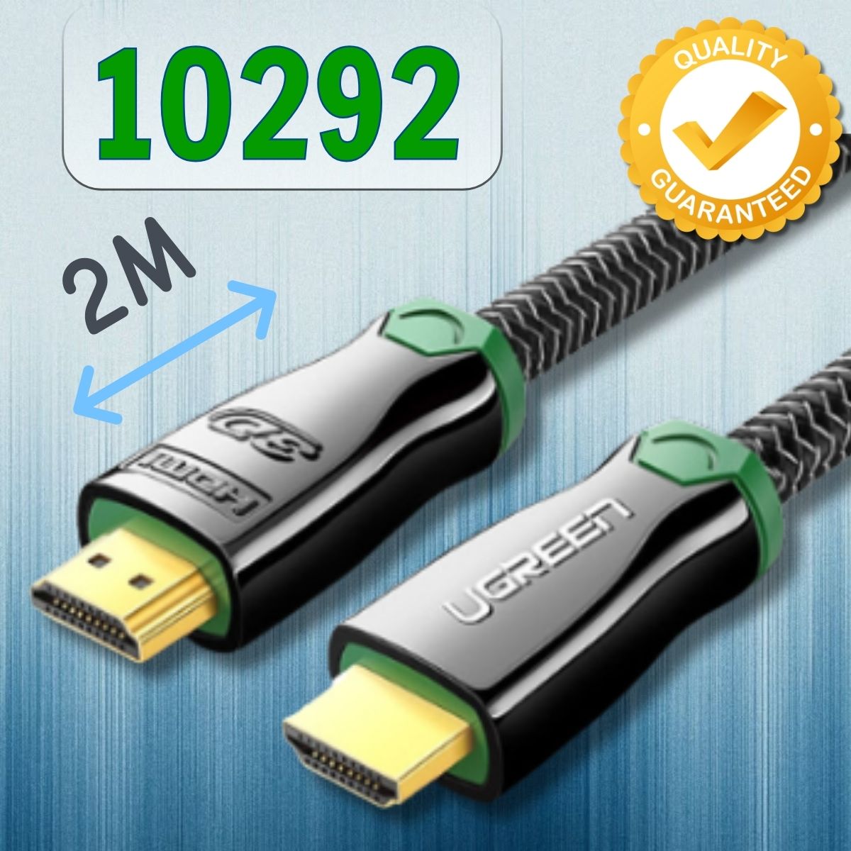 Đường truyền HDMI Ugreen 10292 HD126 dài 2m, vỏ bọc kim loại hỗ trợ 3D 4Kx2K