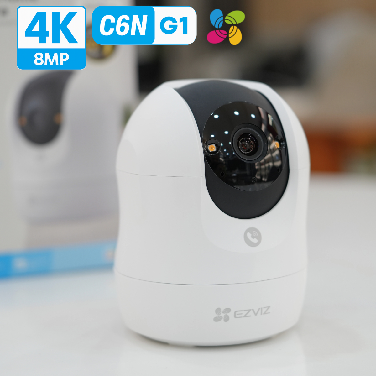 Camera thông minh trong nhà Ezviz C6N G1 4K 8MP Xoay 360 độ, Hỗ trợ đàm thoại 2 chiều 