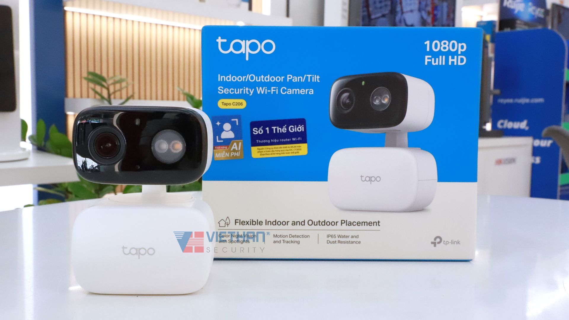 Camera IP Tp-Link Tapo C206 1080p Full HD, phát hiện người, Quay 360 độ, Đàm thoại 2 chiều 