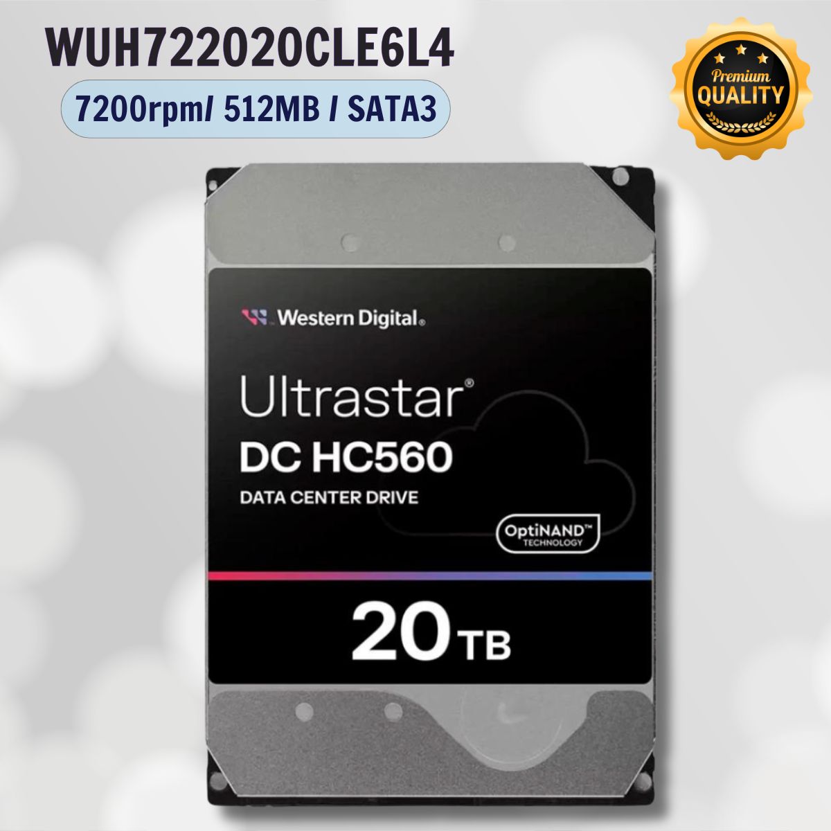 Ổ cứng server Western Digital Enterprise Ultrastar HC560 20TB WUH722020CLE6L4 3.5 inch SATA Ultra 512E SE 512MB Cache 7200RPM 