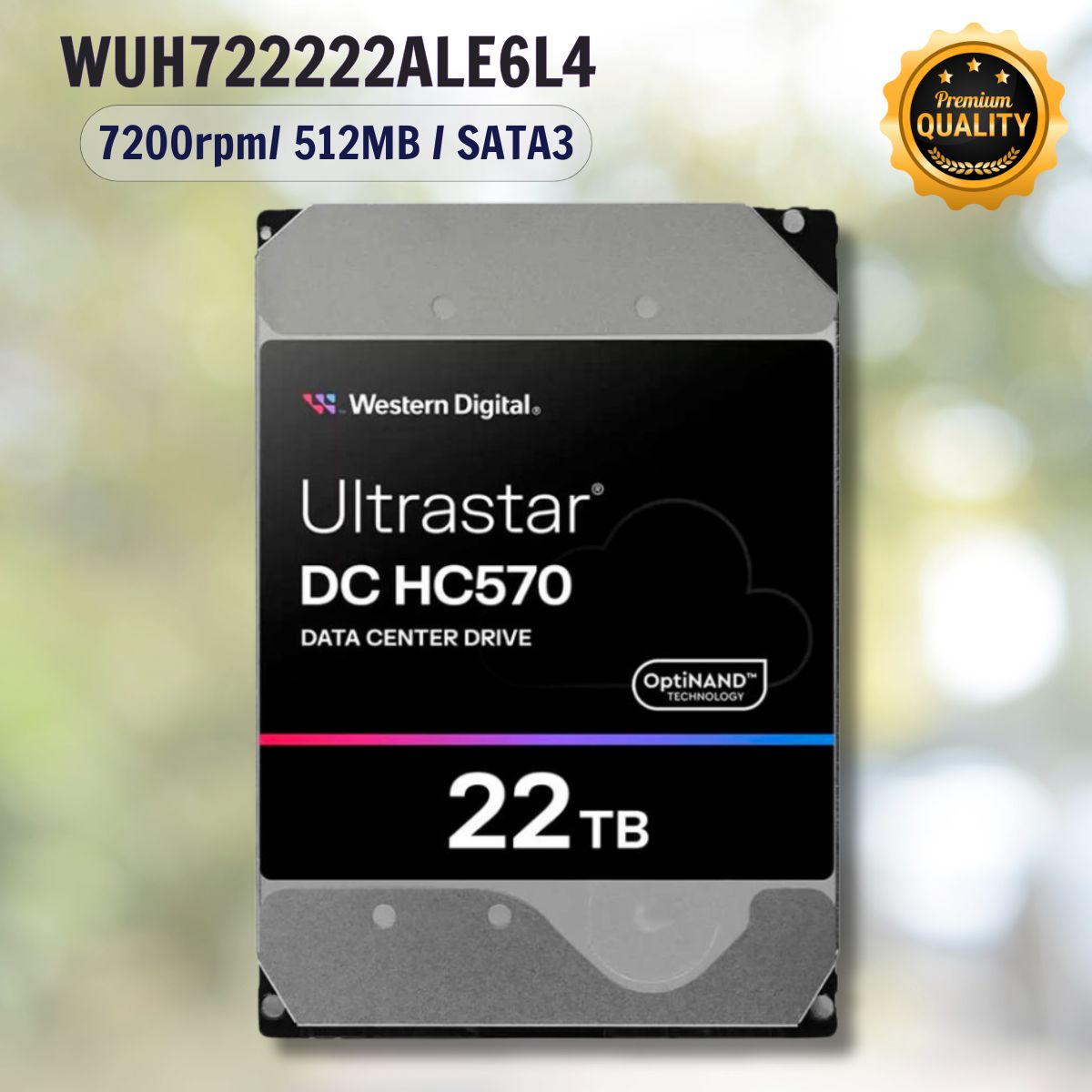 Ổ cứng server Western Digital Enterprise Ultrastar HC570 22TB WUH722222ALE6L4 3.5 inch SATA Ultra 512E SE 512MB Cache 7200RPM 