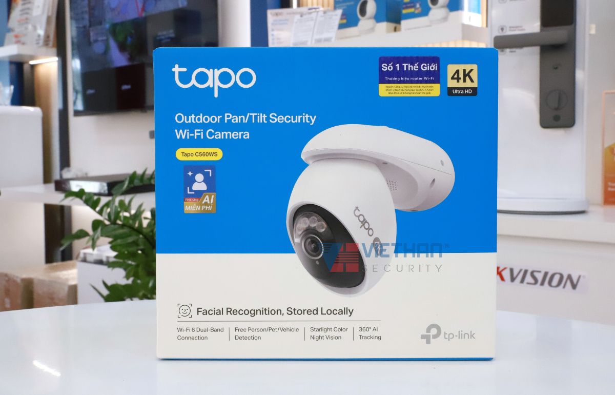 Camera Wi-Fi An ninh 4K Quay quét ngoài trời Tapo C560WS Theo dõi 360 độ, Phát hiện con người, thú cưng, phương tiện