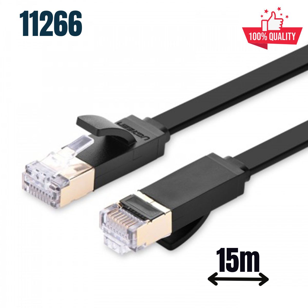 Cáp mạng đúc sẵn Cat7 dài 15m dẹt chính hãng Ugreen 11266 Cao cấp