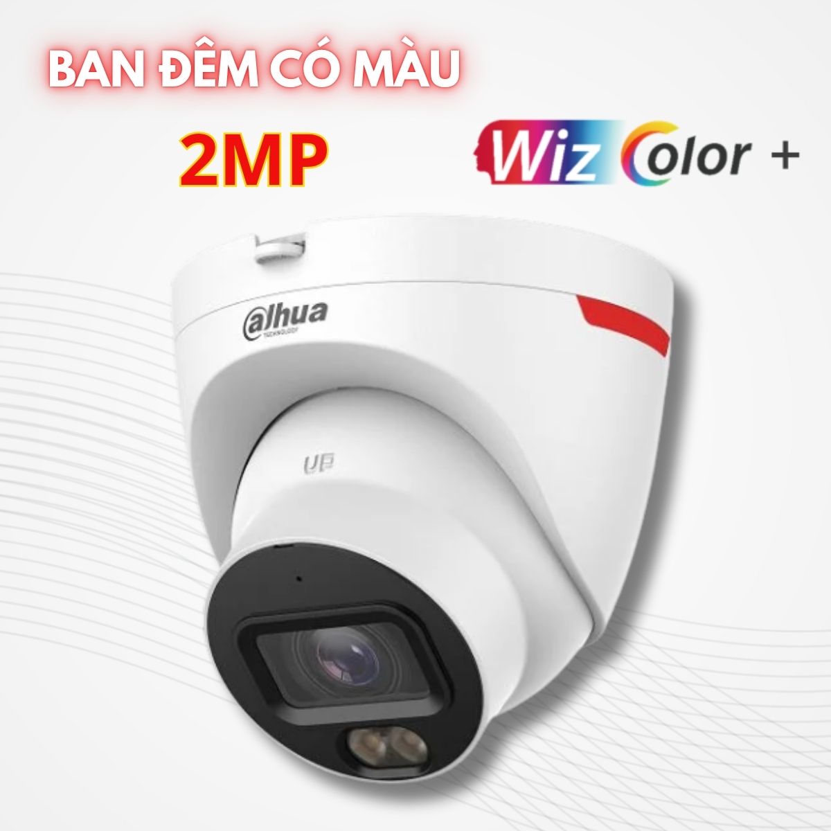 Camera có màu ban đêm Wizcolor Dahua DH-IPC-HDW2249T-S-PRO 2MP hồng ngoại 30m, tích hơp mic, phát hiện người và xe