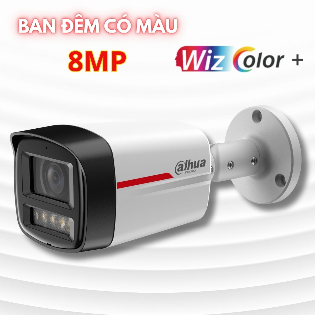 Camera có màu ban đêm Wizcolor Dahua DH-IPC-HFW2849TL-S-PRO 8MP hồng ngoại 50m, Điện áp DC12V hoặc PoE, Phát hiện chuyển động và âm thanh