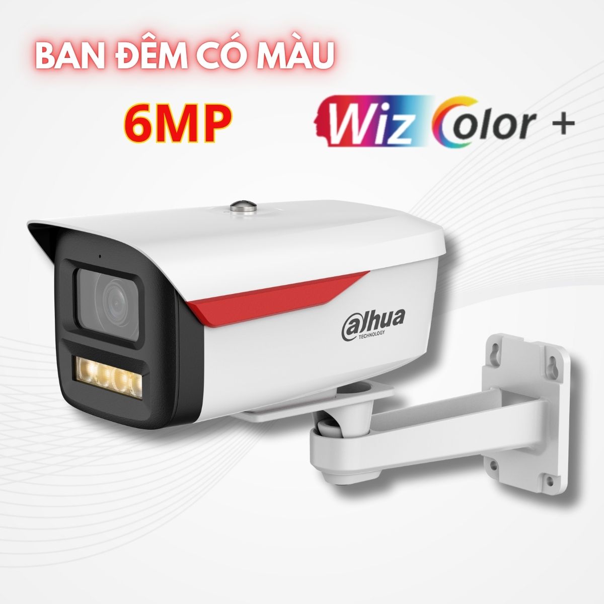 Camera có màu ban đêm Wizcolor Dahua DH-IPC-HFW2649M-S-B-PRO 6MP hồng ngoại 50m, 120dB WDR, IP67
