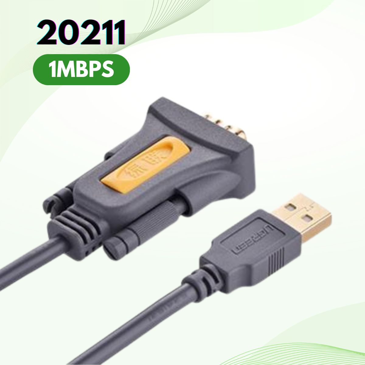 Cáp USB to Com dài 1,5m Ugreen 20211 Tốc độ 1Mbps, Hỗ trợ Windows, mac OS...