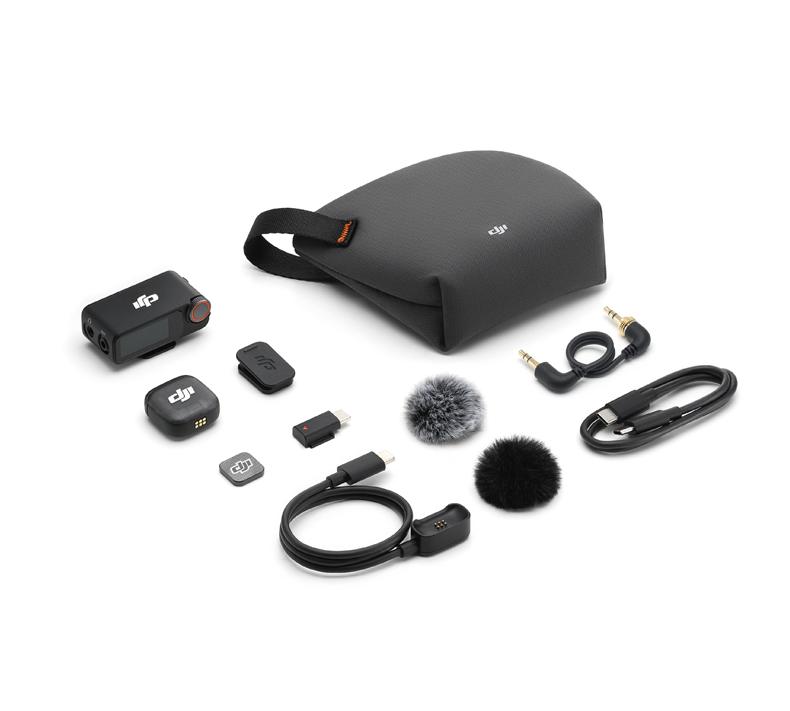 Bộ mic không dây DJI Mic 3 (1TX + 1RX) (FCC) Ghi âm 32-bit, Chống nhiễu băng tần kép, Khử ồn tốt, Sạc nhanh