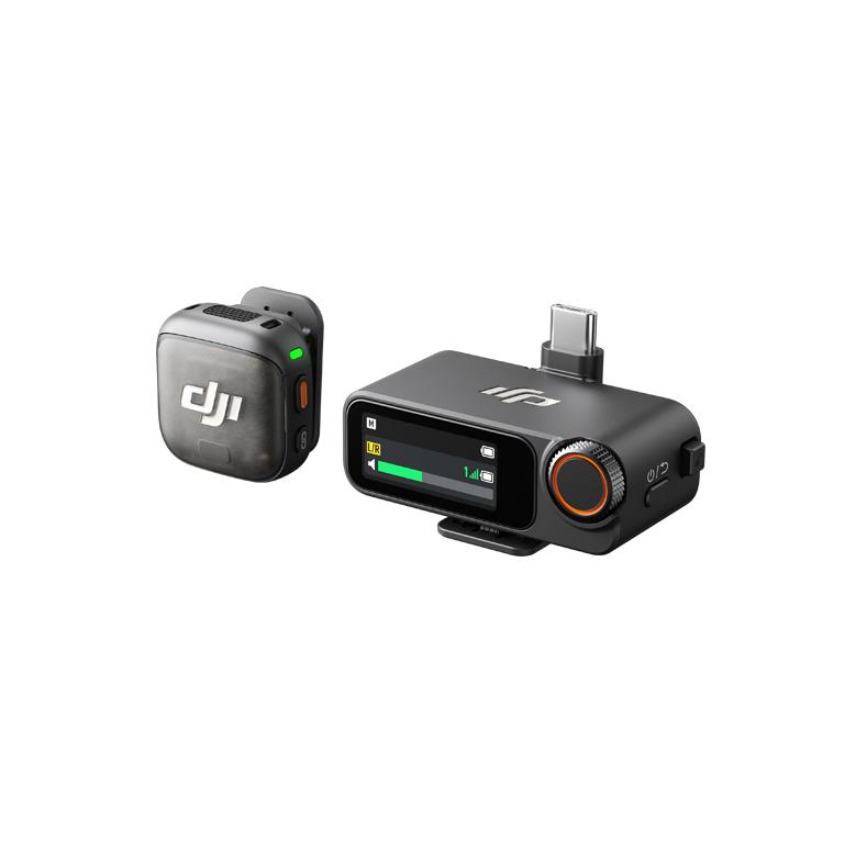 Bộ mic không dây DJI Mic 3 (1TX + 1RX) (FCC) Ghi âm 32-bit, Chống nhiễu băng tần kép, Khử ồn tốt, Sạc nhanh