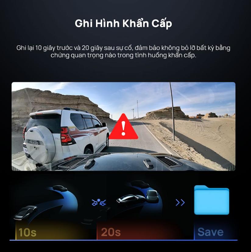 Camera hành trình 70mai 4K Omni X800 (Bản trước)  Xoay 360°, Wi-Fi & Bluetooth, Phát hiện chuyển động AI 2.0, Điều khiển giọng nói