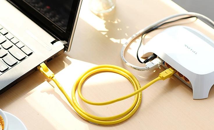 Cáp mạng đúc sẵn Cat5e Ugreen 30641 NW103 dài 8m màu vàng, Hỗ trợ 10/100mbps